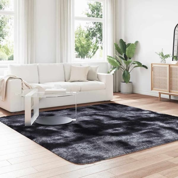 vidaXL Flossteppe med lang luv NAVARRA mørkegrå 240x240 cm polyester