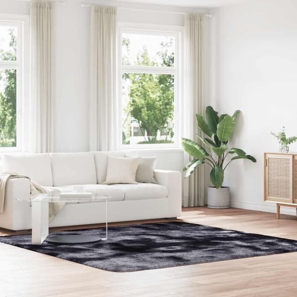 vidaXL Flossteppe med lang luv NAVARRA mørkegrå 240x240 cm polyester