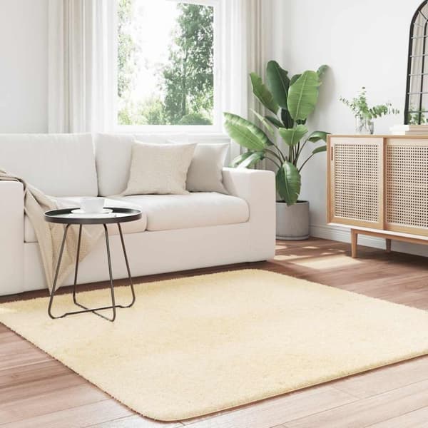 vidaXL Flossteppe med lang luv NAVARRA krem 160x160 cm polyester