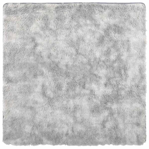 vidaXL Flossteppe med lang luv NAVARRA lysegrå 120x120 cm polyester
