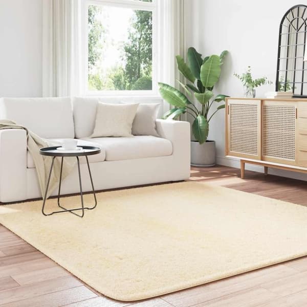 vidaXL Flossteppe med lang luv NAVARRA krem 200x200 cm polyester