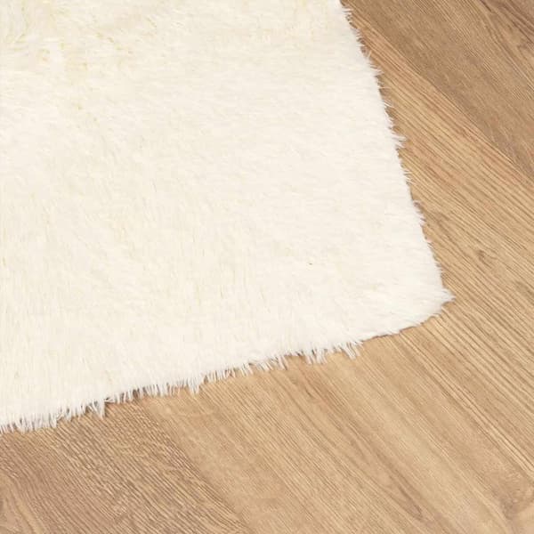 vidaXL Flossteppe med lang luv NAVARRA krem 200x200 cm polyester
