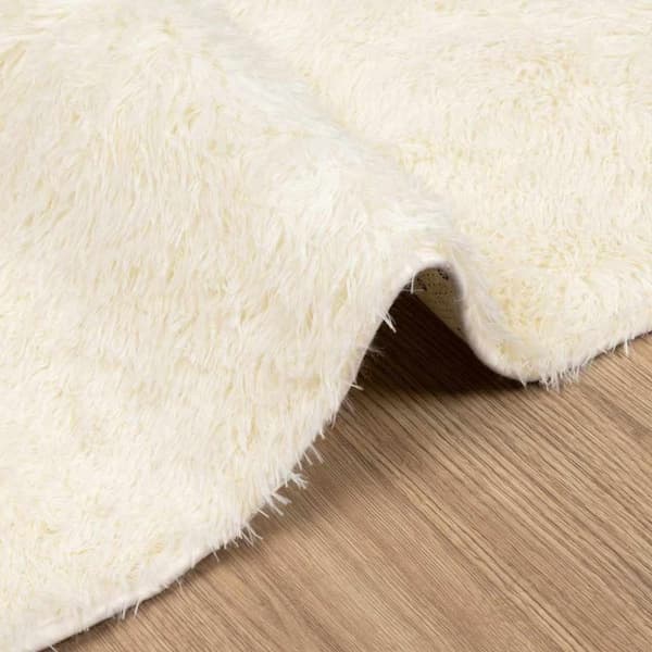 vidaXL Flossteppe med lang luv NAVARRA krem 200x200 cm polyester