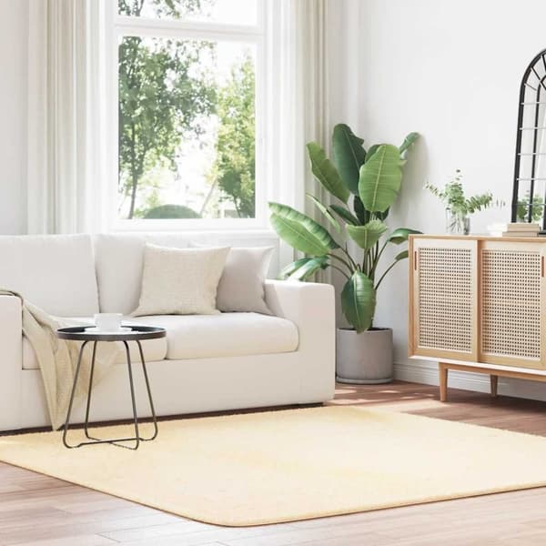 vidaXL Flossteppe med lang luv NAVARRA krem 200x200 cm polyester