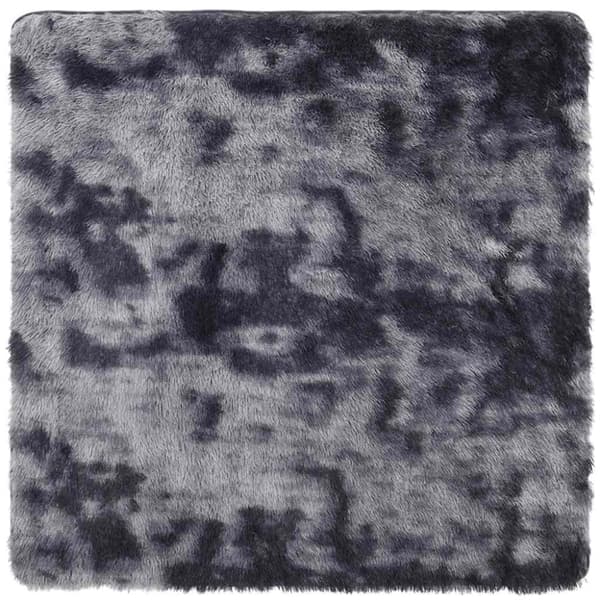 vidaXL Flossteppe med lang luv NAVARRA mørkegrå 160x160 cm polyester