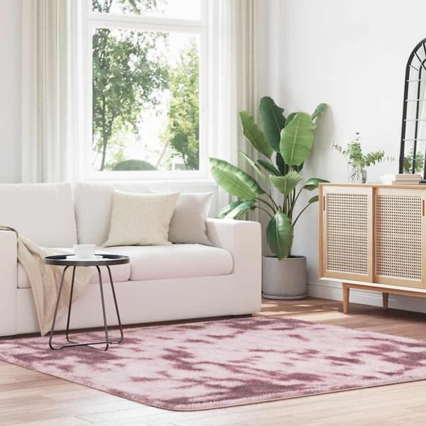 vidaXL Flossteppe med lang luv NAVARRA støvet rosa 200x200cm polyester