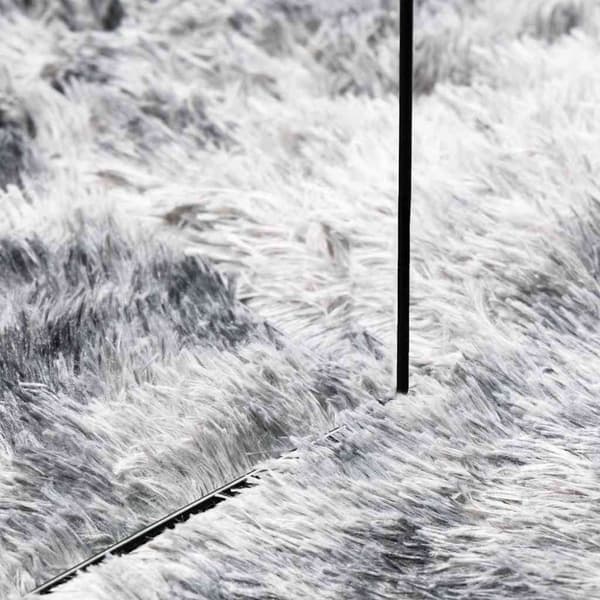 vidaXL Flossteppe med lang luv NAVARRA lysegrå 240x240 cm polyester