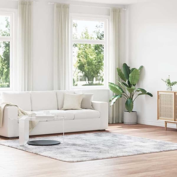 vidaXL Flossteppe med lang luv NAVARRA lysegrå 240x240 cm polyester