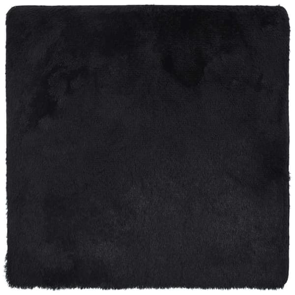 vidaXL Flossteppe med lang luv NAVARRA svart 160x160 cm polyester