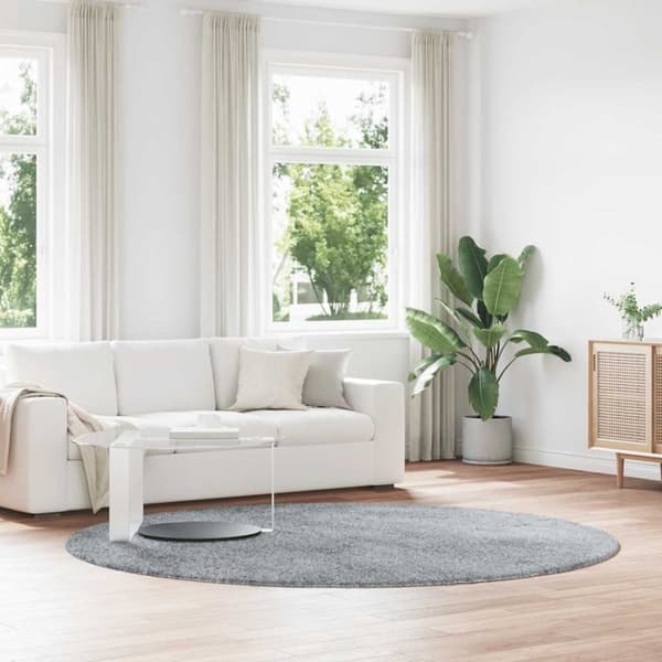 vidaXL Flossteppe med lang luv NAVARRA sølvgrå 240x240 cm polyester