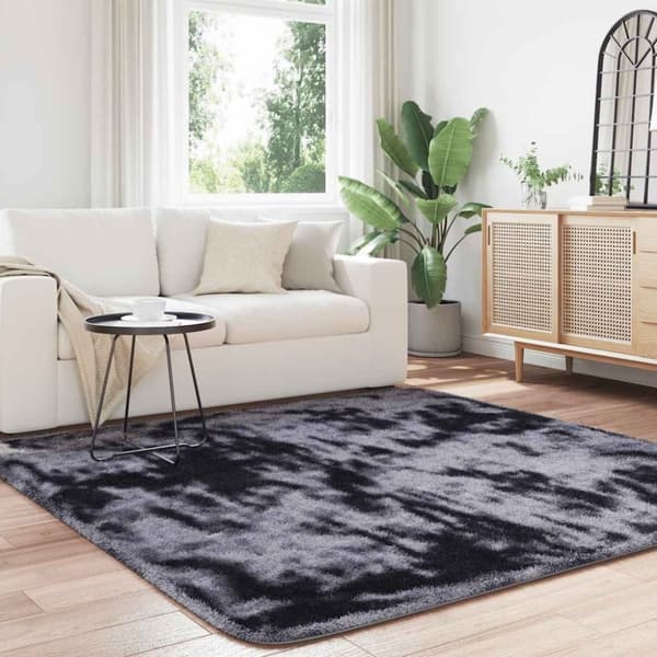 vidaXL Flossteppe med lang luv NAVARRA mørkegrå 200x200 cm polyester