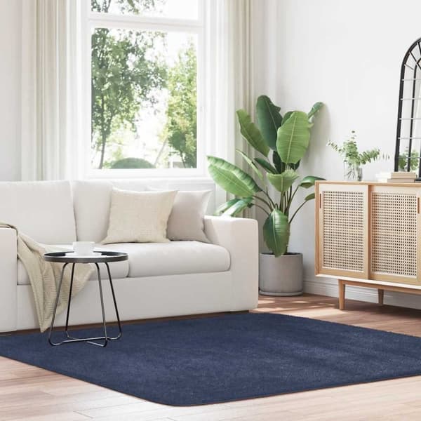 vidaXL Flossteppe med lang luv NAVARRA marine 200x200 cm polyester