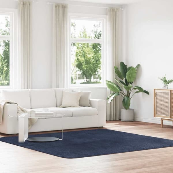 vidaXL Flossteppe med lang luv NAVARRA marine 240x240 cm polyester