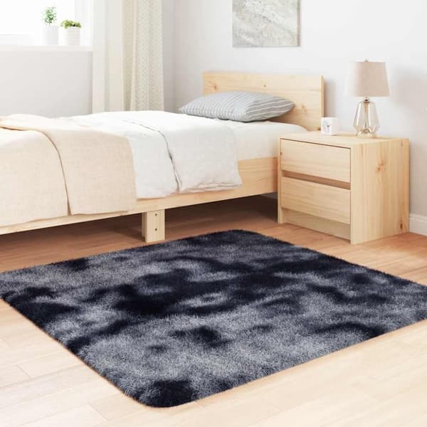 vidaXL Flossteppe med lang luv NAVARRA mørkegrå 120x120 cm polyester
