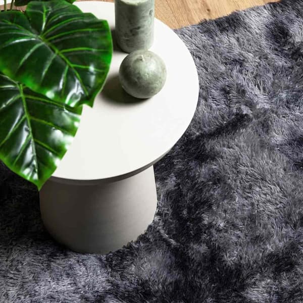 vidaXL Flossteppe med lang luv NAVARRA mørkegrå 120x120 cm polyester