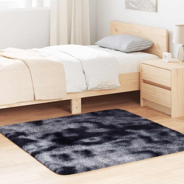 vidaXL Flossteppe med lang luv NAVARRA mørkegrå 120x120 cm polyester