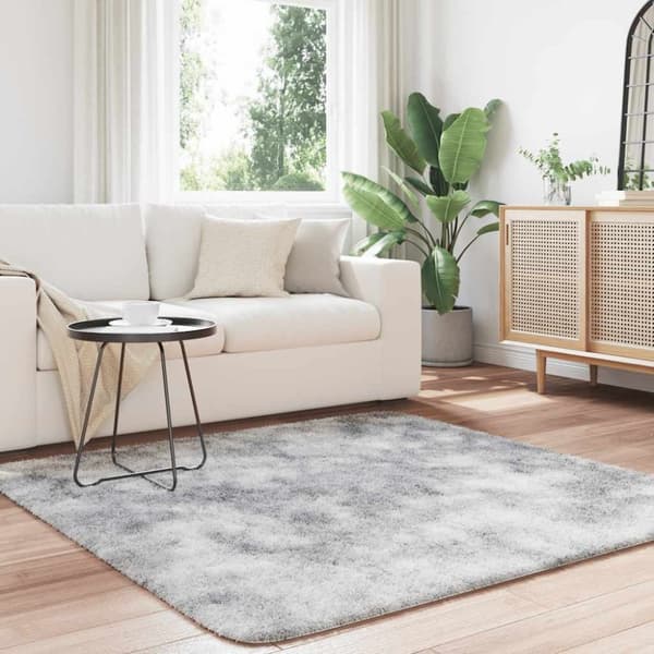 vidaXL Flossteppe med lang luv NAVARRA lysegrå 160x160 cm polyester