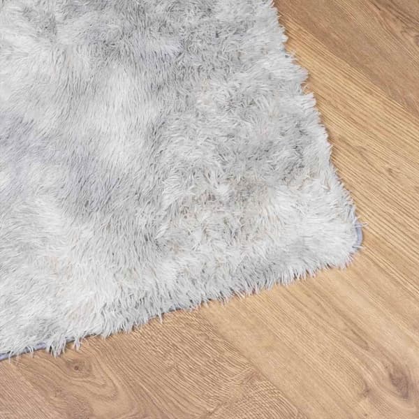 vidaXL Flossteppe med lang luv NAVARRA lysegrå 160x160 cm polyester