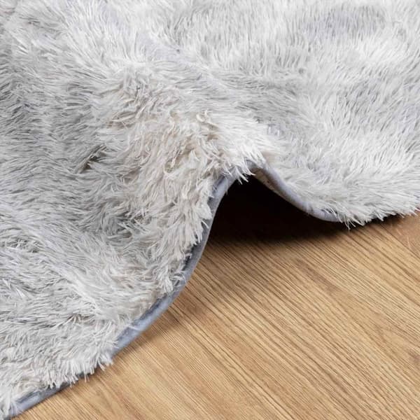 vidaXL Flossteppe med lang luv NAVARRA lysegrå 160x160 cm polyester