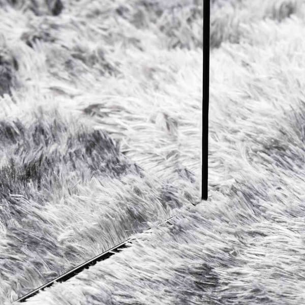 vidaXL Flossteppe med lang luv NAVARRA lysegrå 160x160 cm polyester