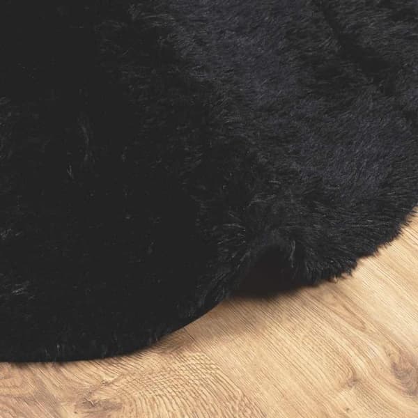 vidaXL shaggy gulvtæppe NAVARRA 160x160 cm høje luv polyester sort