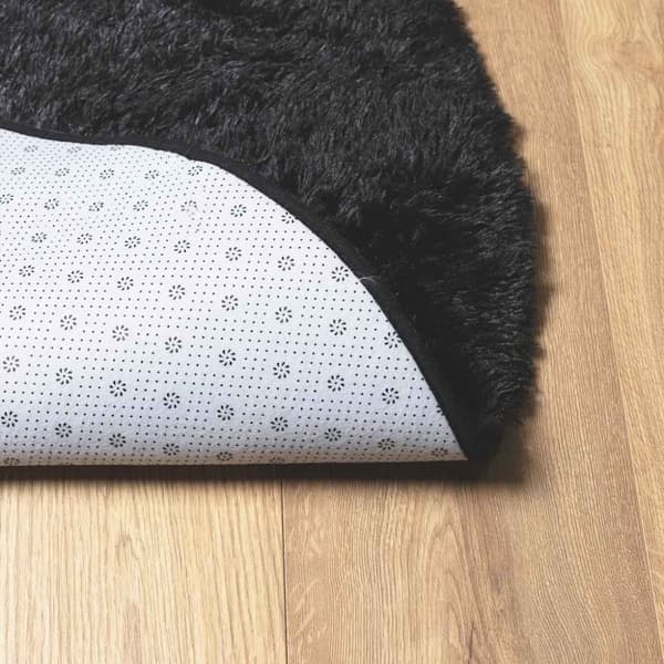 vidaXL shaggy gulvtæppe NAVARRA 160x160 cm høje luv polyester sort