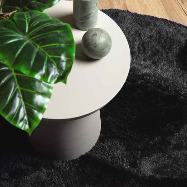 vidaXL shaggy gulvtæppe NAVARRA 160x160 cm høje luv polyester sort