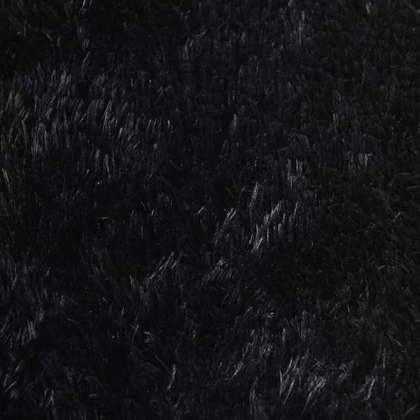 vidaXL shaggy gulvtæppe NAVARRA 160x160 cm høje luv polyester sort