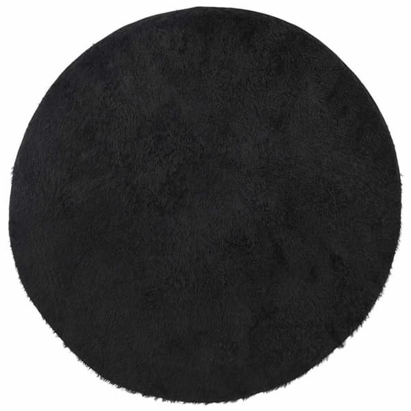 vidaXL shaggy gulvtæppe NAVARRA 200x200 cm høje luv polyester sort