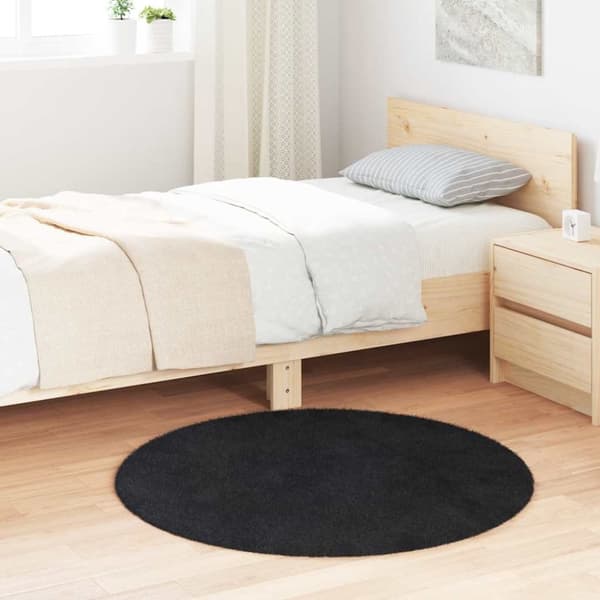 vidaXL shaggy gulvtæppe NAVARRA 100x100 cm høje luv polyester sort
