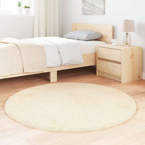vidaXL Flossteppe med lang luv NAVARRA krem 120x120 cm polyester