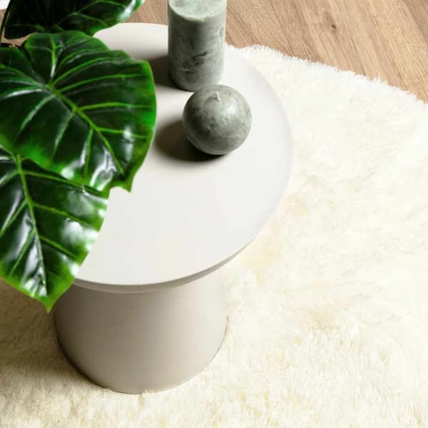 vidaXL Flossteppe med lang luv NAVARRA krem 120x120 cm polyester