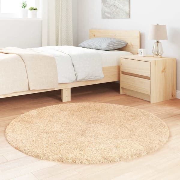 vidaXL Ryamatta med lång lugg NAVARRA beige 120x120 cm polyester
