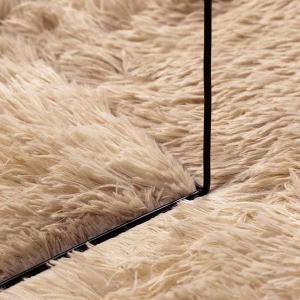vidaXL Ryamatta med lång lugg NAVARRA beige 120x120 cm polyester