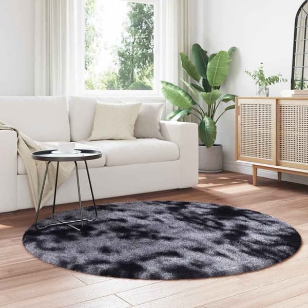 vidaXL shaggy gulvtæppe NAVARRA 160x160 cm høje luv polyester mørkegrå