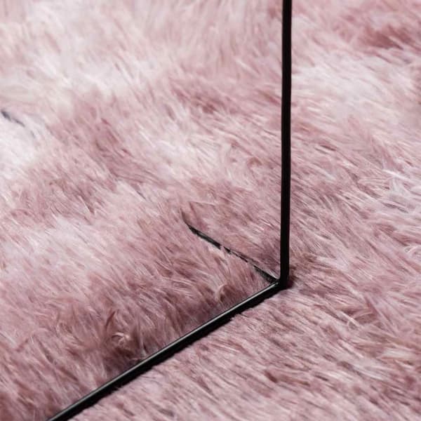 vidaXL Pörrömatto korkeanukkainen NAVARRA pölypinkki 160x160 cm
