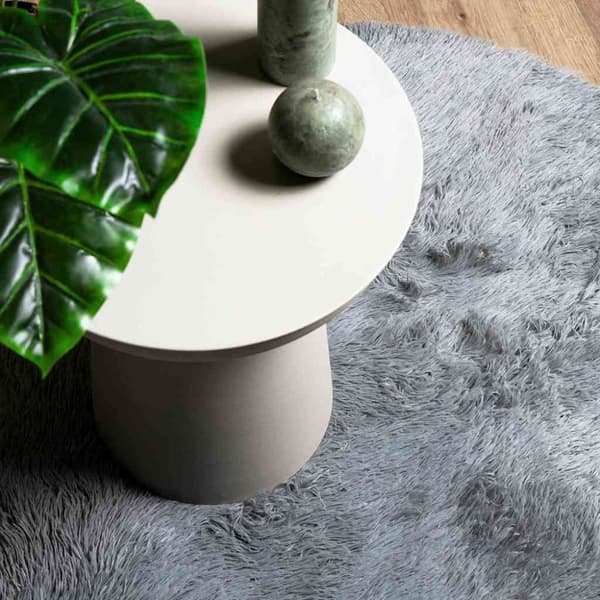 vidaXL shaggy gulvtæppe NAVARRA 120x120 cm høje luv polyester sølvgrå