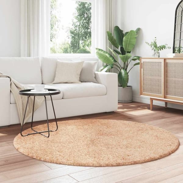 vidaXL Flossteppe med lang luv NAVARRA beige 160x160 cm polyester