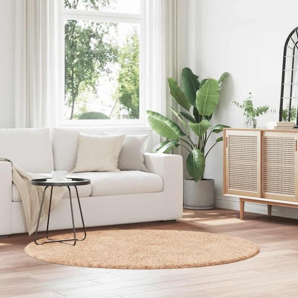 vidaXL Flossteppe med lang luv NAVARRA beige 160x160 cm polyester