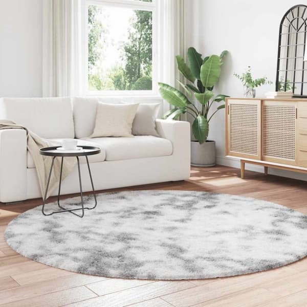 vidaXL Flossteppe med lang luv NAVARRA lysegrå 200x200 cm polyester