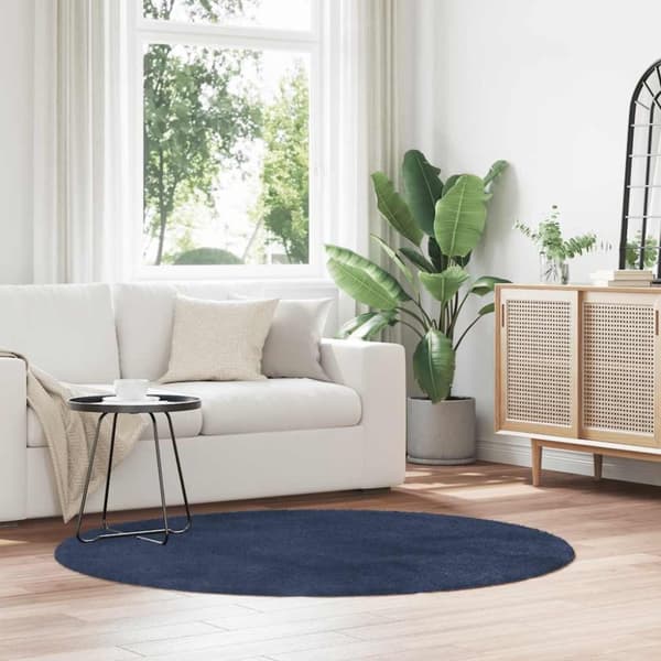 vidaXL Flossteppe med lang luv NAVARRA marine 160x160 cm polyester