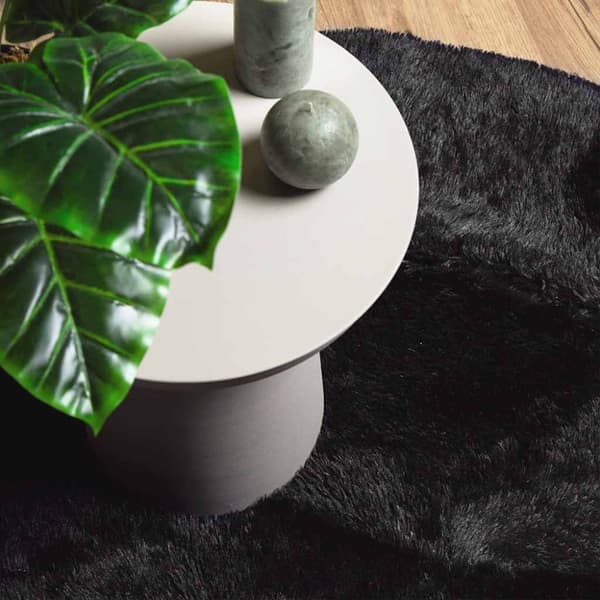 vidaXL Flossteppe med lang luv NAVARRA svart 120x120 cm polyester