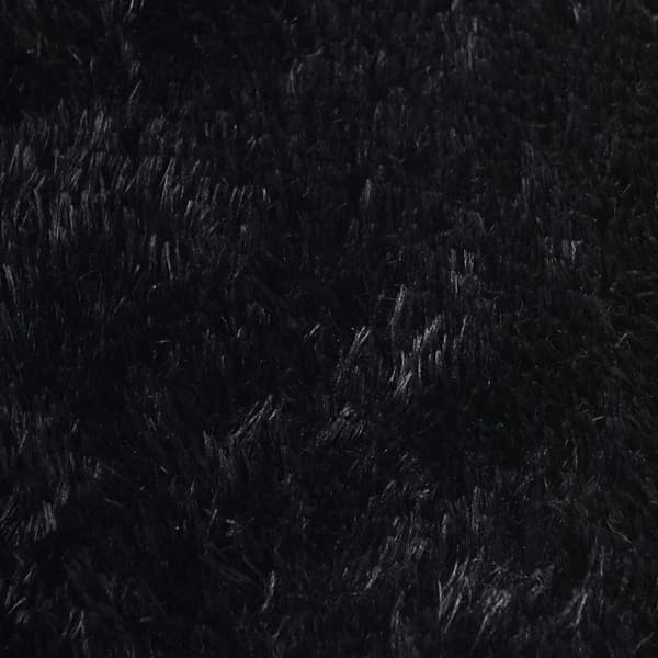 vidaXL Flossteppe med lang luv NAVARRA svart 120x120 cm polyester