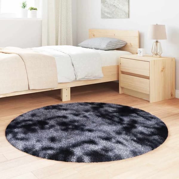 vidaXL Flossteppe med lang luv NAVARRA mørkegrå 120x120 cm polyester