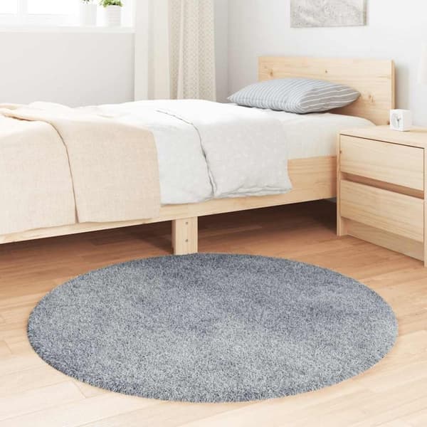 vidaXL Flossteppe med lang luv NAVARRA sølvgrå 100x100 cm polyester