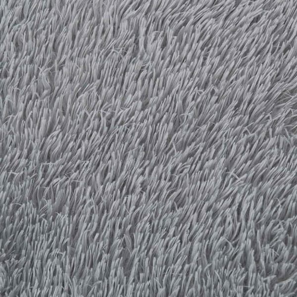 vidaXL Flossteppe med lang luv NAVARRA sølvgrå 100x100 cm polyester