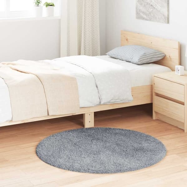 vidaXL Flossteppe med lang luv NAVARRA sølvgrå 100x100 cm polyester