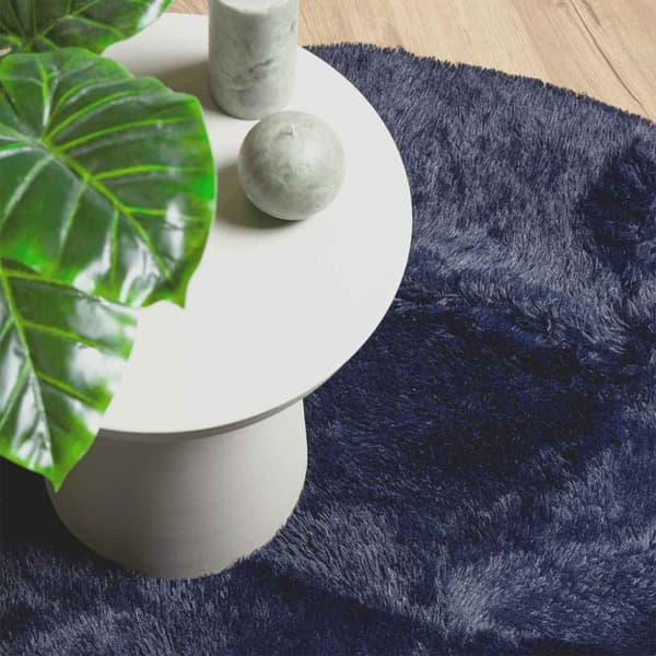 vidaXL Flossteppe med lang luv NAVARRA marine 120x120 cm polyester
