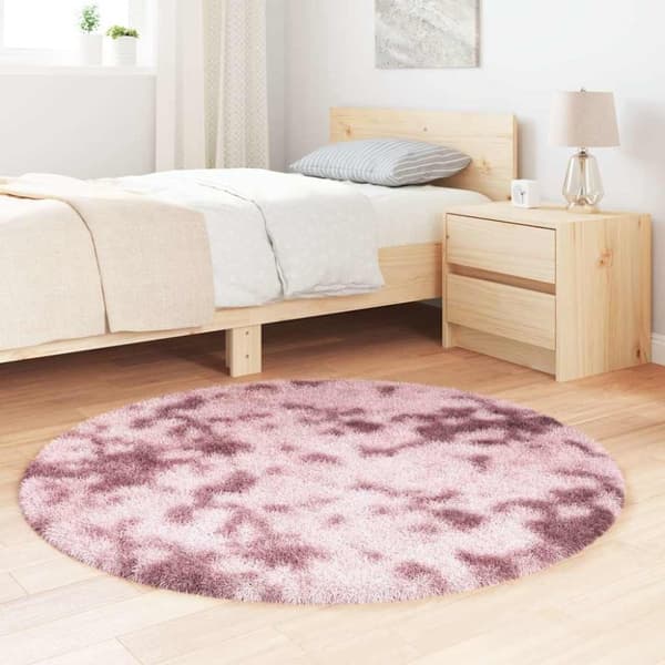 vidaXL Flossteppe med lang luv NAVARRA støvet rosa 120x120cm polyester