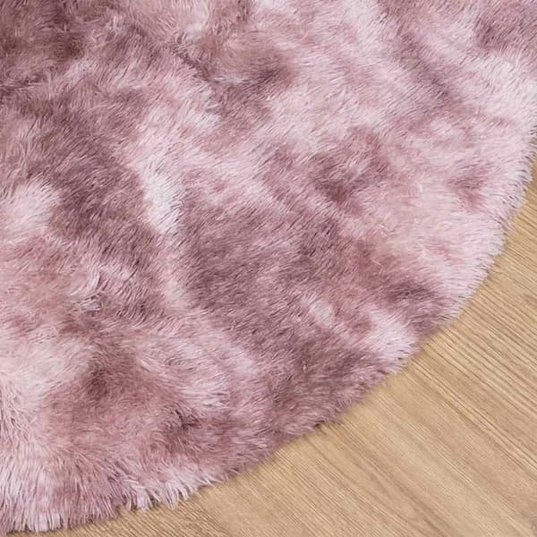 vidaXL Flossteppe med lang luv NAVARRA støvet rosa 120x120cm polyester